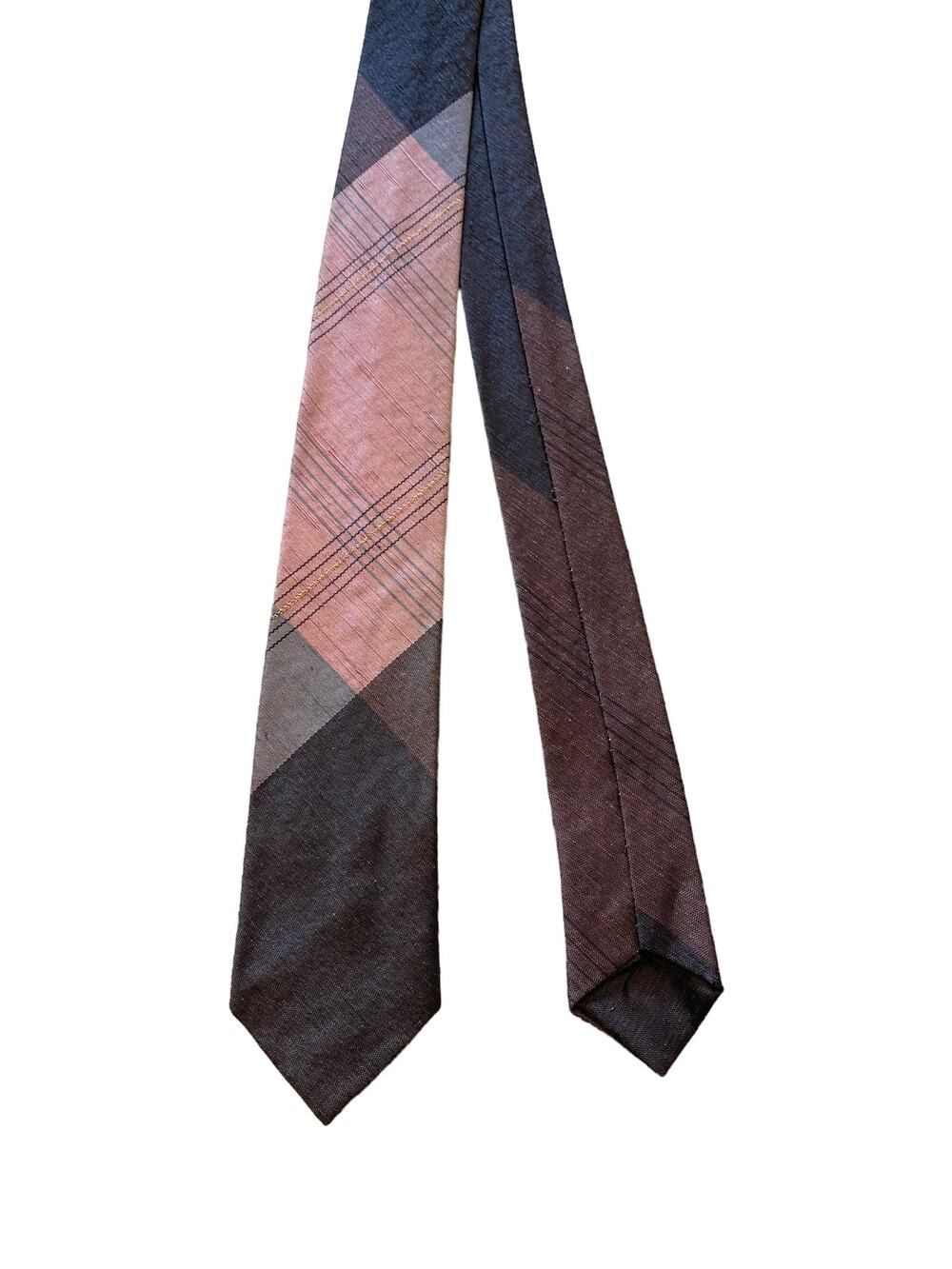 ViNTaGe Pink & Gray Plaid Skinny Rockabilly Swing Tie